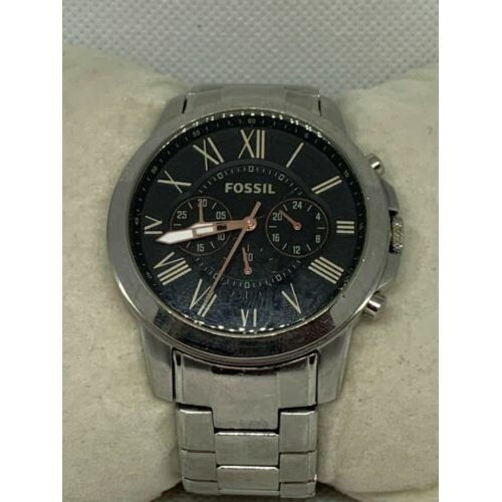 Fossil FS4813 Men's Watch Chronograph Black Dial Brown Leather 45mm Quartz C713